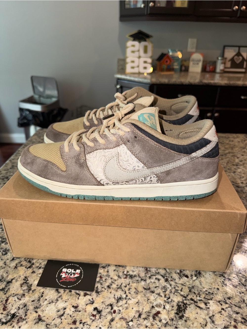 Size 13 Nike SB Dunk Low Big Money Savings SKU FZ3129-200 Used Replacement Box